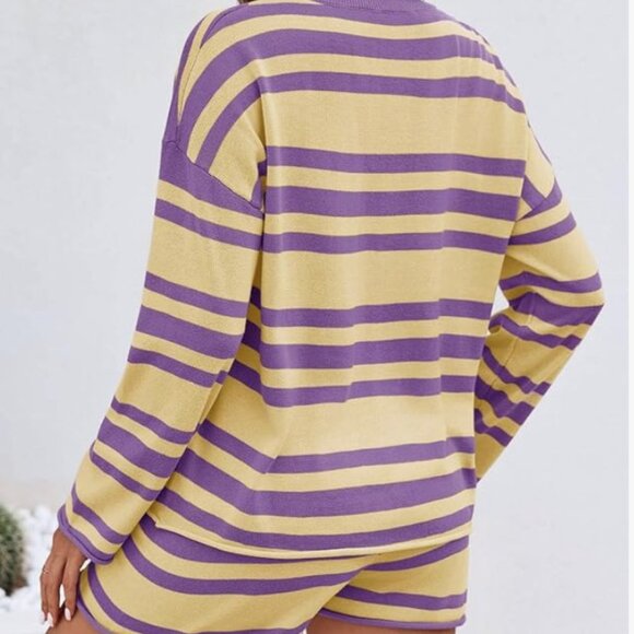 NWOT – TANKANEO WOMENS STRIPED 2-PIECE SHORT SET MATCHING SET - SMALL - Picture 5 of 6